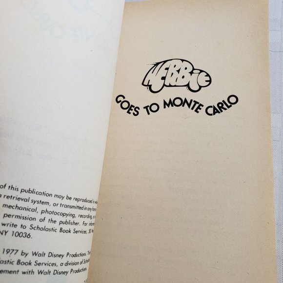 1977 HERBIE GOES TO MONTE CARLO WALT DISNEY PAPERBACK BOOK VINTAGE TK3938 RETRO - Picture 5 of 10